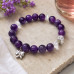 10 mm Amethyst Bracelet with Butterfly Charm and Crystal Accents 10 mm Amethyst Bracelet with Butterfly Charm and Crystal Accents