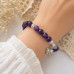 10 mm Amethyst Bracelet with Butterfly Charm and Crystal Accents 10 mm Amethyst Bracelet with Butterfly Charm and Crystal Accents