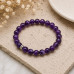 8 mm Amethyst Bracelet with Stainless Steel Spacer 8 mm Amethyst Bracelet with Stainless Steel Spacer