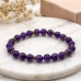 8 mm Amethyst Bracelet with Gold Stainless Steel Spacers 8 mm Amethyst Bracelet with Gold Stainless Steel Spacers