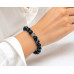 10 mm Blue Tiger's Eye Bracelet with Stainless Steel Tree of Life Charm