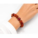 12 mm Carnelian Bracelet with Pink Cat Eye Accent Bead 12 mm Carnelian Bracelet with Pink Cat Eye Accent Bead