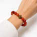 10 mm Carnelian Bracelet with Tiger's Eye Cross