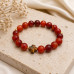 10 mm Carnelian Bracelet with Tiger's Eye Cross