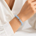 8 mm Aquamarine Bracelet with Silver Stainless Steel Spacer