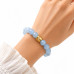 10 mm Faceted Aquamarine Bracelet with Gold Stainless Steel Moon Bead Charm