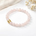 8 mm Rose Quartz Bracelet with Gold Moon Charm 8 mm Rose Quartz Bracelet with Gold Moon Charm
