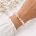 8 mm Rose Quartz Bracelet with Gold Moon Charm 8 mm Rose Quartz Bracelet with Gold Moon Charm