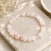 8 mm Rose Quartz Bracelet with Czech Crystals