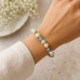 8 mm Faceted Amazonite Bracelet with Gold Stainless Steel Spacers