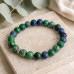 8 mm Azure Malachite Bracelet with Silver-Tone Spacers 8 mm Azure Malachite Bracelet with Silver-Tone Spacers