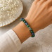 8 mm Azure Malachite Bracelet with Silver-Tone Spacers 8 mm Azure Malachite Bracelet with Silver-Tone Spacers