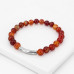 8 mm Carnelian Bracelet with Silver Stainless Steel Spacer 8 mm Carnelian Bracelet with Silver Stainless Steel Spacer