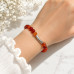 8 mm Carnelian Bracelet with Silver Stainless Steel Spacer 8 mm Carnelian Bracelet with Silver Stainless Steel Spacer