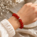 10 mm Carnelian Bracelet with Stainless Steel Spacer