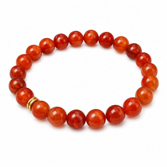8 mm Carnelian Bracelet with Gold-Tone Spacer