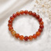 8 mm Carnelian Bracelet with Gold-Tone Spacer