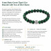 8 mm Matte Green Tiger's Eye Bracelet with Silver-Tone Stainless Steel Tree of Life Charm