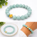 10 mm Jade Bracelet with Gold Stainless Steel Cross Charm