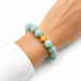 10 mm Jade Bracelet with Gold Stainless Steel Cross Charm