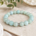 10 mm Jade Bracelet with Silver-Tone Stainless Steel Spacer