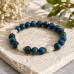 8 mm Blue Tiger's Eye & Crackle Quartz Bracelet with Gold-Tone Accents 8 mm Blue Tiger's Eye & Crackle Quartz Bracelet with Gold-Tone Accents