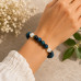 8 mm Blue Tiger's Eye & Crackle Quartz Bracelet with Gold-Tone Accents 8 mm Blue Tiger's Eye & Crackle Quartz Bracelet with Gold-Tone Accents