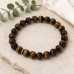 8 mm Tiger's Eye Bracelet with Silver-Tone Spacer 8 mm Tiger's Eye Bracelet with Silver-Tone Spacer