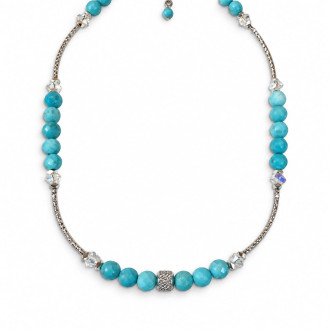 Faceted Turquoise Coin Bead Choker - 15 Inches Faceted Turquoise Coin Bead Choker - 15 Inches