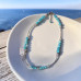 Faceted Turquoise Coin Bead Choker - 15 Inches Faceted Turquoise Coin Bead Choker - 15 Inches