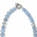 Aquamarine Necklace with Cat’s Eye Bows and Czech Crystals - 16 Inches