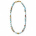 8 mm Amazonite and Czech Crystal Necklace with Gold Accents - 17 inch 8 mm Amazonite and Czech Crystal Necklace with Gold Accents - 17 inch