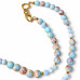 8 mm Amazonite and Czech Crystal Necklace with Gold Accents - 17 inch 8 mm Amazonite and Czech Crystal Necklace with Gold Accents - 17 inch
