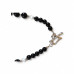 10 mm Black Lace Agate Necklace with Opalite, Murano and Czech Crystals - 22 inch