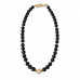 10 mm Black Lace Agate with Majorica Pearl Necklace - 20 inch 10 mm Black Lace Agate with Majorica Pearl Necklace - 20 inch