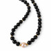 10 mm Black Lace Agate with Majorica Pearl Necklace - 20 inch 10 mm Black Lace Agate with Majorica Pearl Necklace - 20 inch