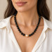 10 mm Black Lace Agate with Majorica Pearl Necklace - 20 inch 10 mm Black Lace Agate with Majorica Pearl Necklace - 20 inch