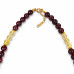 6 mm Garnet and Citrine Necklace with Zirconia Heart Charm - 16 inch 6 mm Garnet and Citrine Necklace with Zirconia Heart Charm - 16 inch