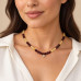 6 mm Garnet and Citrine Necklace with Zirconia Heart Charm - 16 inch 6 mm Garnet and Citrine Necklace with Zirconia Heart Charm - 16 inch