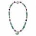8 mm Fluorite and Opalite Necklace with Faceted Jade Moon - 19 inch 8 mm Fluorite and Opalite Necklace with Faceted Jade Moon - 19 inch