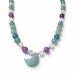 8 mm Fluorite and Opalite Necklace with Faceted Jade Moon - 19 inch 8 mm Fluorite and Opalite Necklace with Faceted Jade Moon - 19 inch