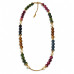 8 mm Multicolour Tourmaline with Czech Crystal Necklace - 18 inch 8 mm Multicolour Tourmaline with Czech Crystal Necklace - 18 inch