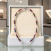 6 mm Tourmaline, Opalite and Czech Crystal Necklace - 18 inch