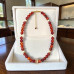 10 mm Carnelian with Zirconia Necklace - 18 inch 10 mm Carnelian with Zirconia Necklace - 18 inch