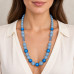 12 mm Aquamarine and Blue Cat’s Eye Necklace - 22 inch 12 mm Aquamarine and Blue Cat’s Eye Necklace - 22 inch