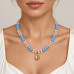 8 mm Aquamarine and Cat’s Eye Bow Necklace - 17 inch