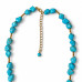 8mm~10mm Turquoise Necklace with Zirconia Winged Heart Charm - 18 inch 8mm~10mm Turquoise Necklace with Zirconia Winged Heart Charm - 18 inch