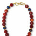 12 mm Carnelian and Navy Murano-Style Glass Necklace — 16 inch 12 mm Carnelian and Navy Murano-Style Glass Necklace — 16 inch