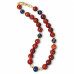 12 mm Carnelian and Navy Murano-Style Glass Necklace — 16 inch 12 mm Carnelian and Navy Murano-Style Glass Necklace — 16 inch