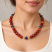 12 mm Carnelian and Navy Murano-Style Glass Necklace — 16 inch 12 mm Carnelian and Navy Murano-Style Glass Necklace — 16 inch
